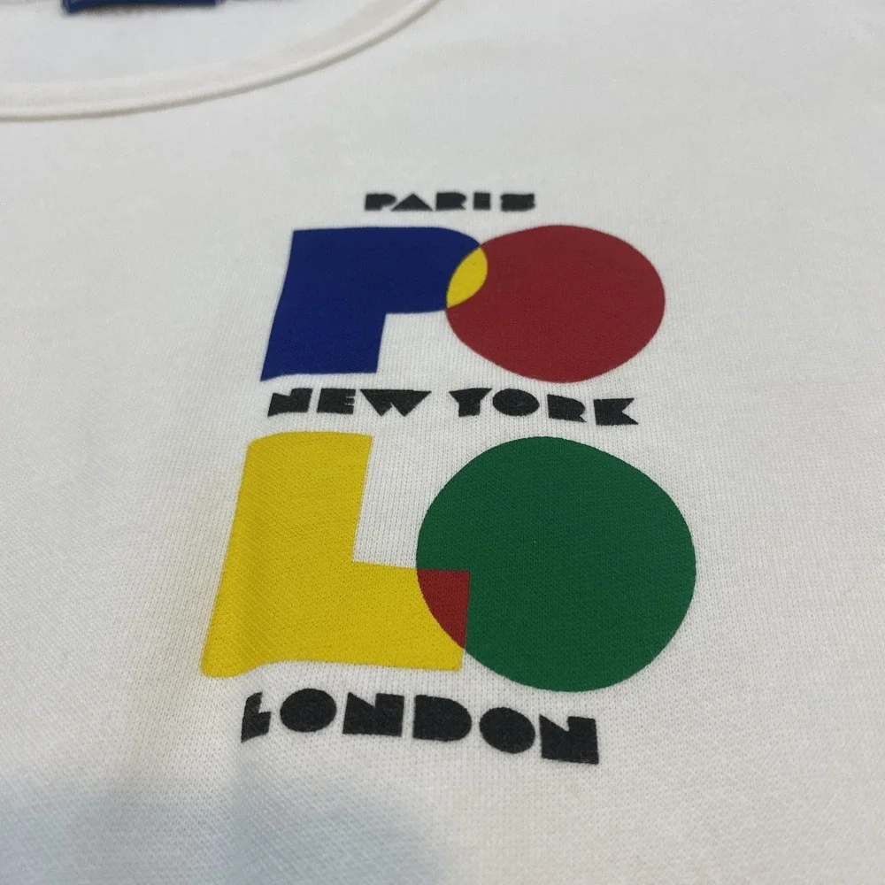 Polo Ralph Lauren Sweatshirt Mens Medium Paris‎ New York London Graphic Pullover